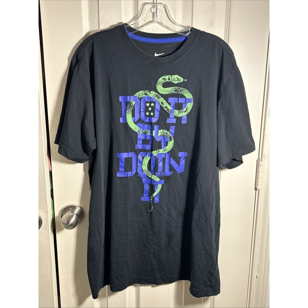 Nike Mens Black Dri Fit T Shirt XL Do it By Doin It Snake